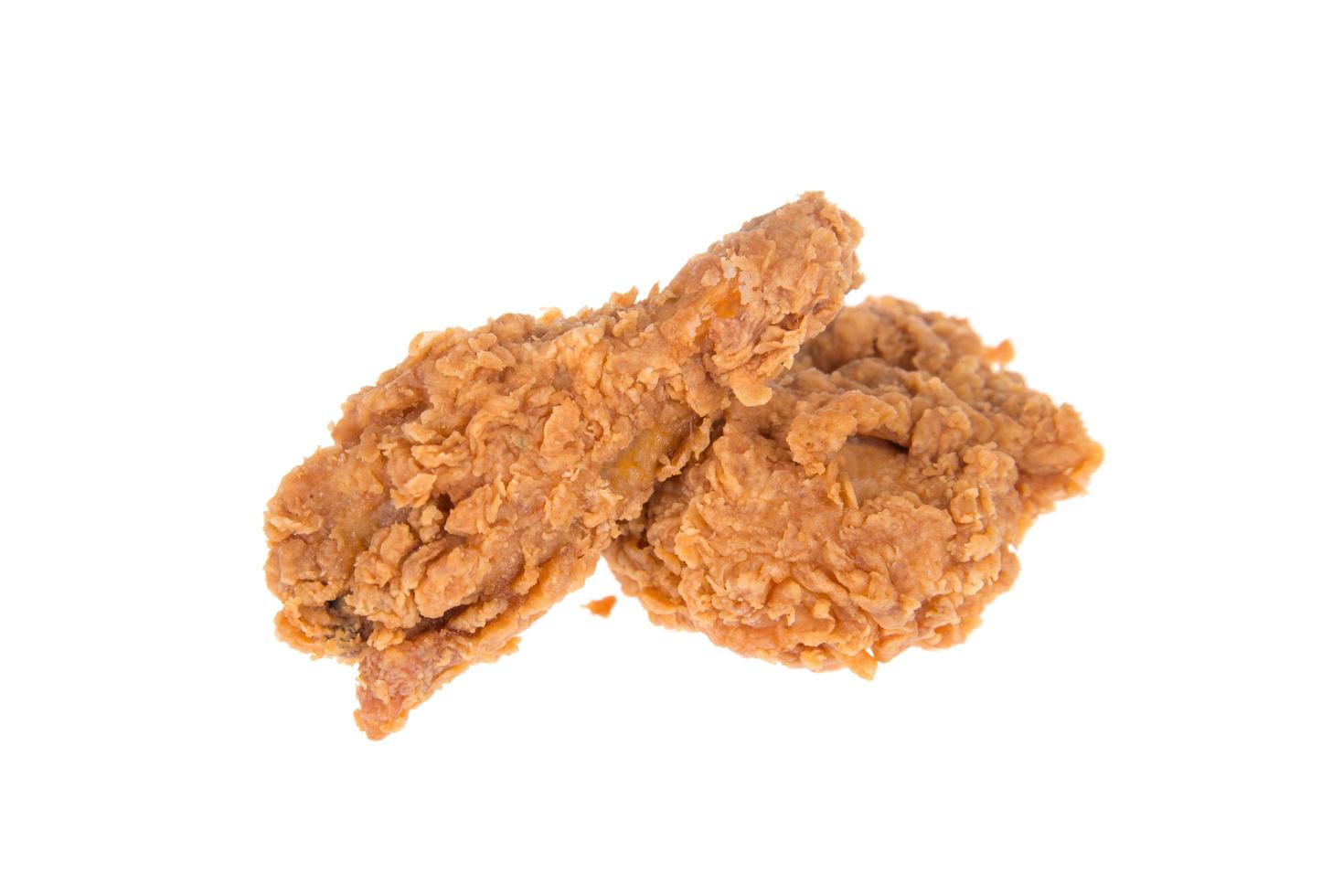 Fried chicken isolated on white background photo