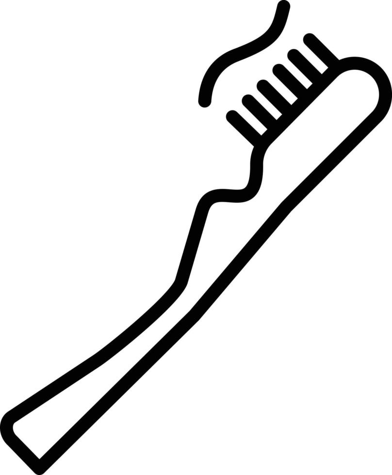 icono de línea de vector de cepillo de dientes