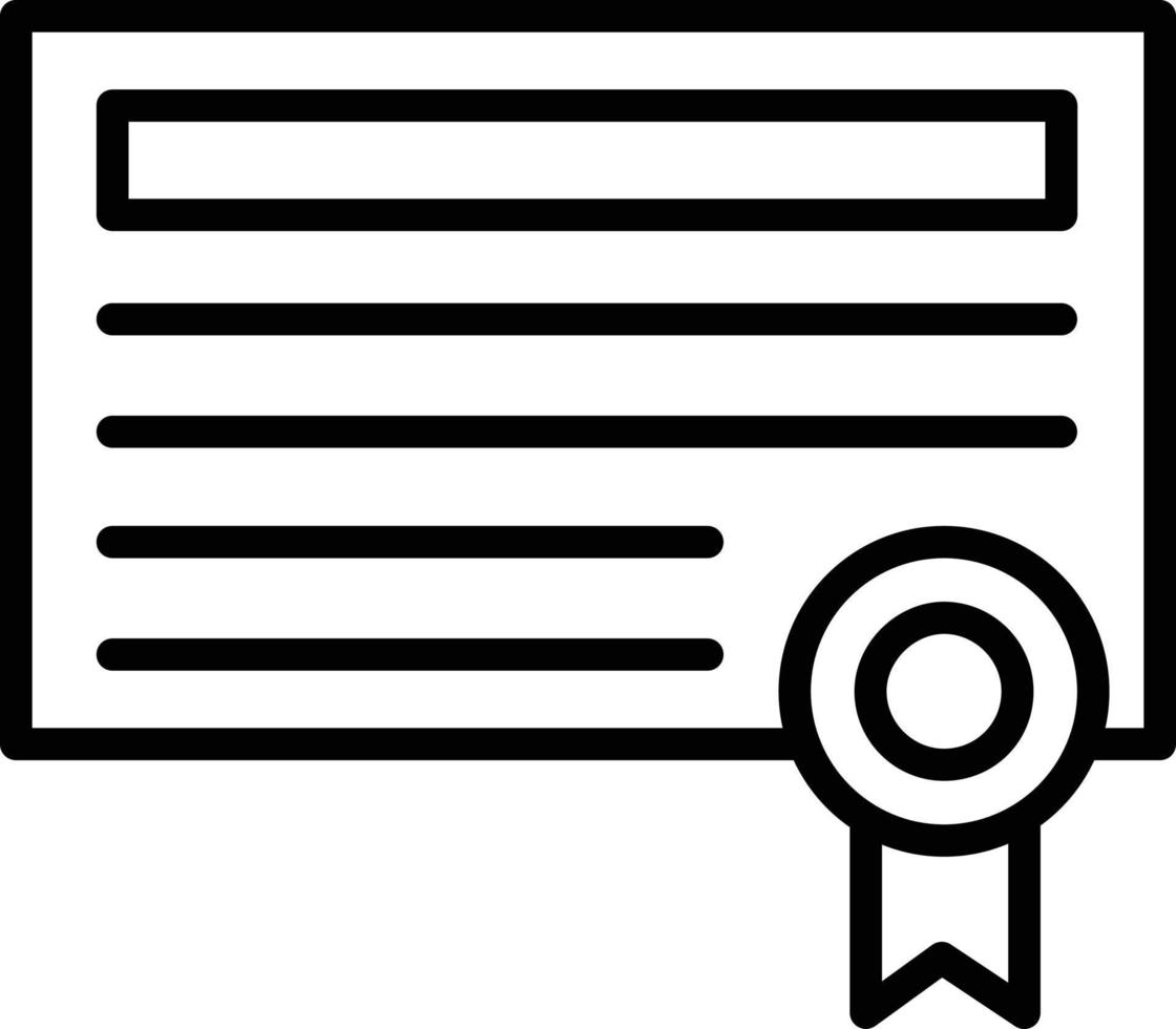 icono de línea de vector de certificado