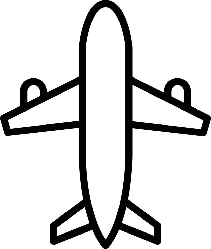 icono de línea de vector de avión