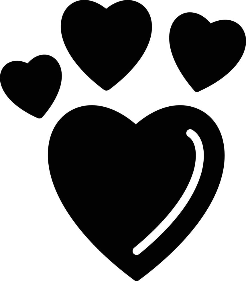 Hearts Glyph Icon vector