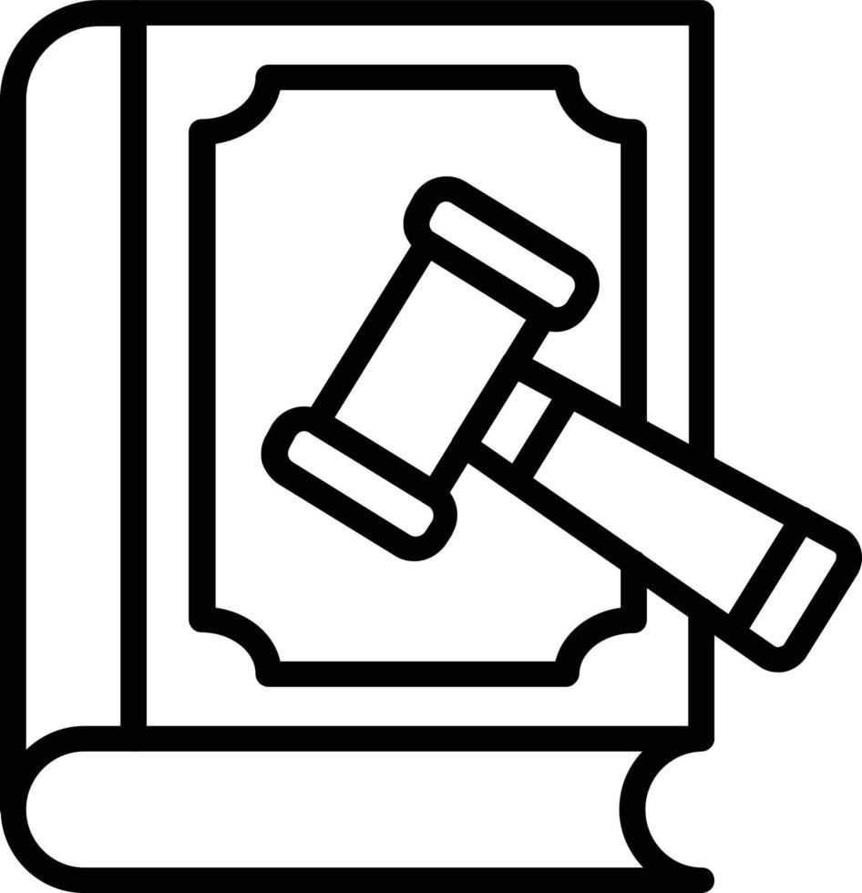 Law Book Vector Line Icon