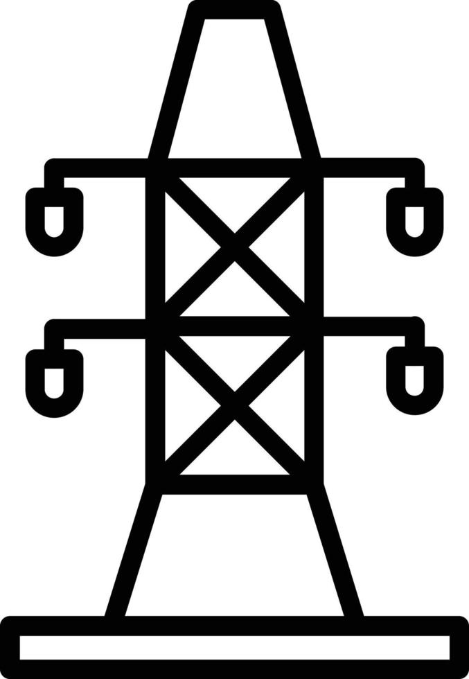 icono de línea de vector de torre eléctrica