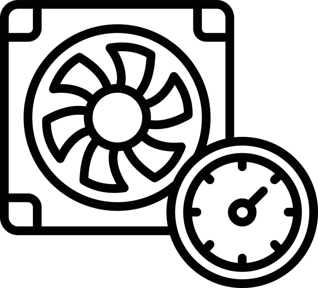 icono de línea de vector de velocidad del ventilador