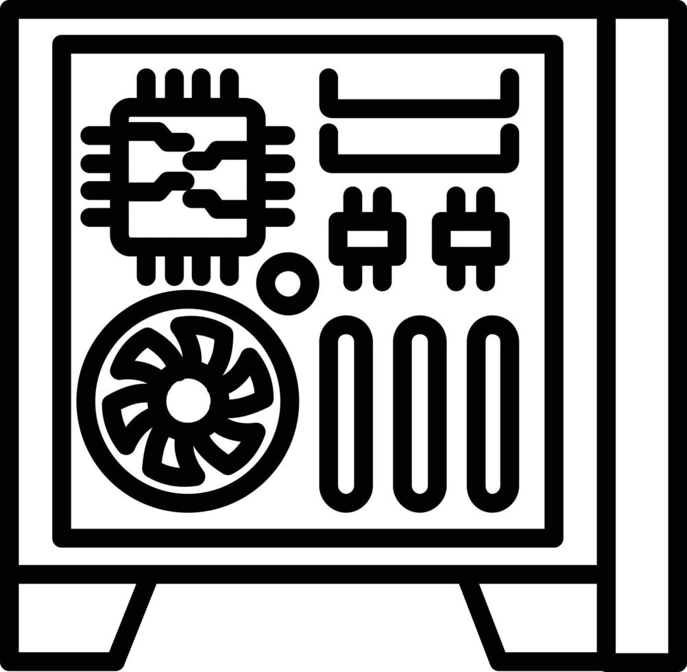 icono de línea de vector de pc de juego