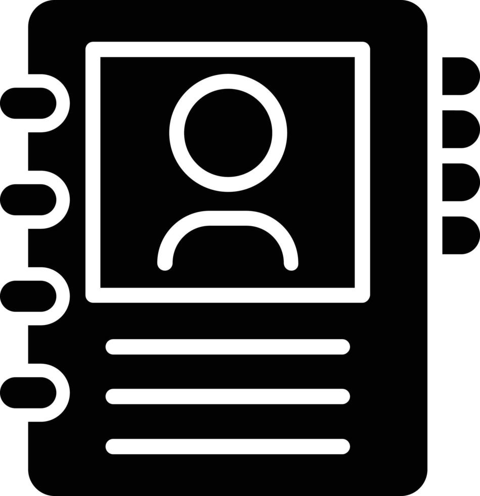 Address Book Vector Glyph Icon