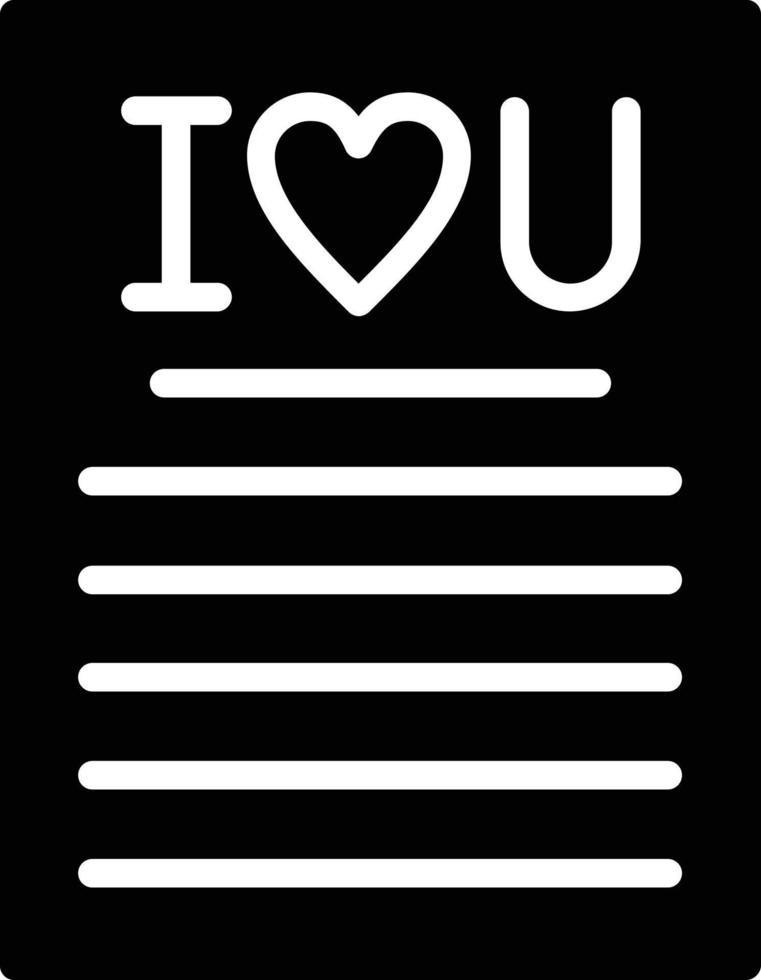 I Love You Glyph Icon vector