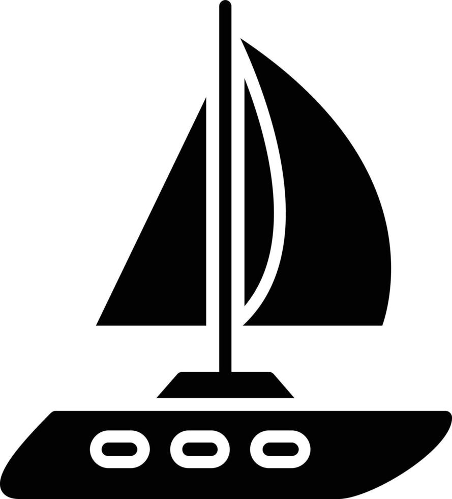 Yacht Glyph Icon vector