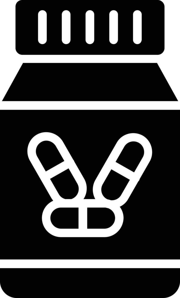 Pill Jar Glyph Icon Design vector