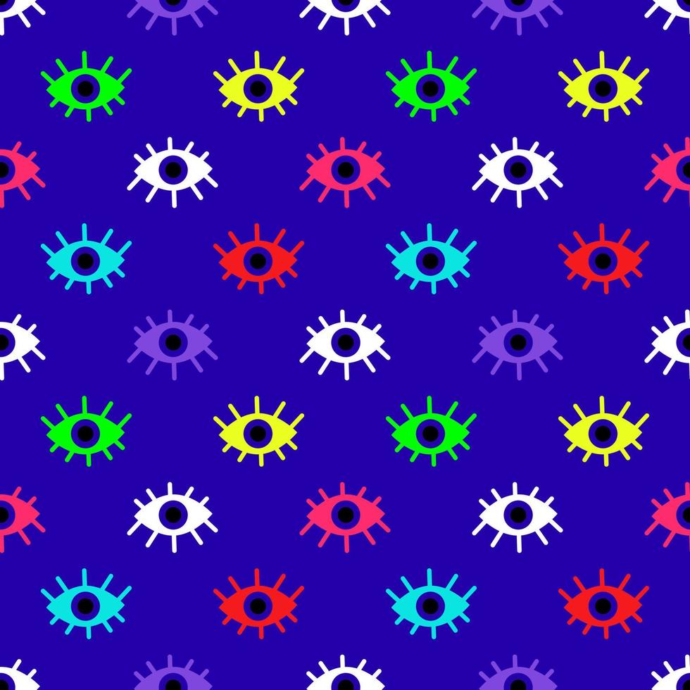 pattern of multicolored abstract eyes. Vector
