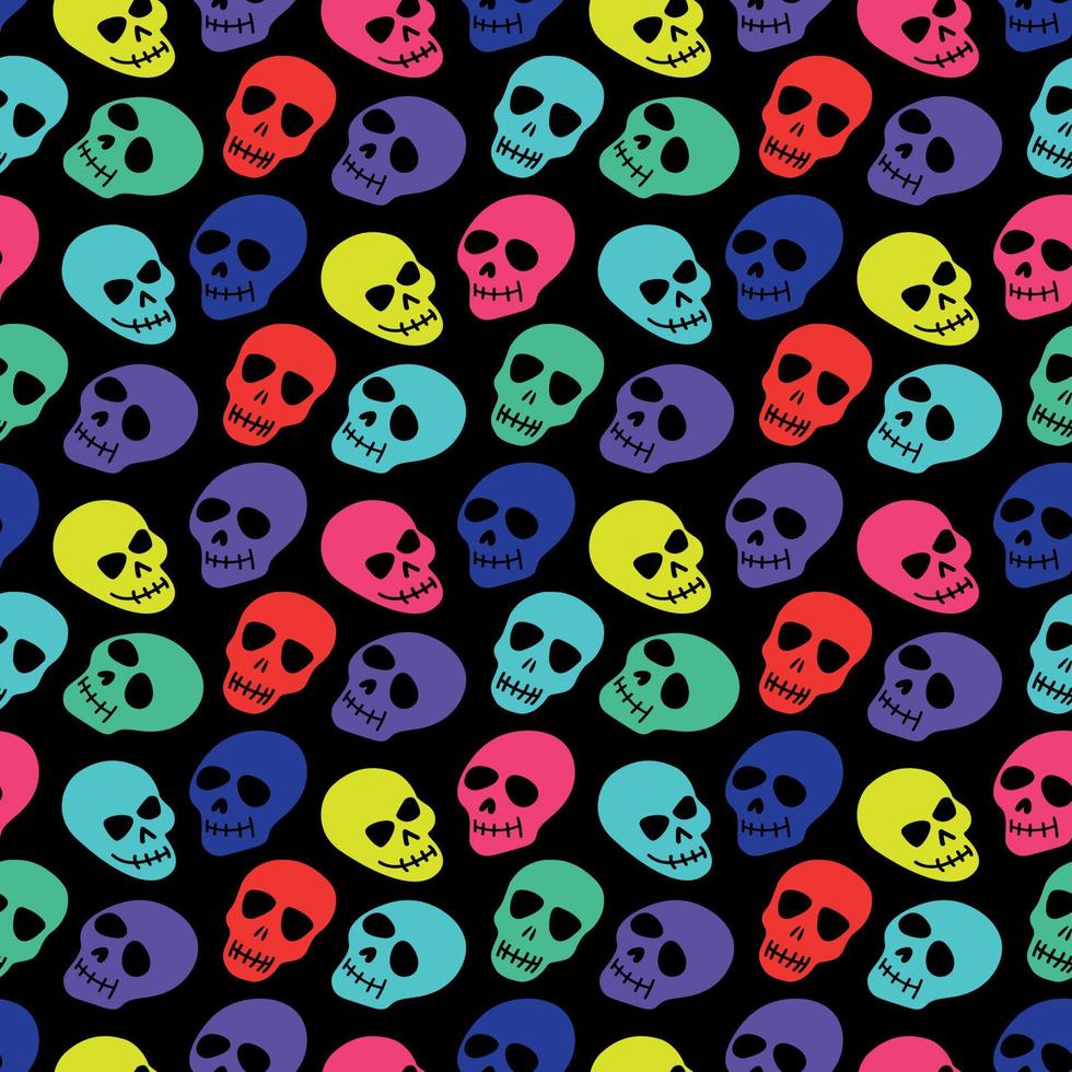 The pattern of the colorful skull vector
