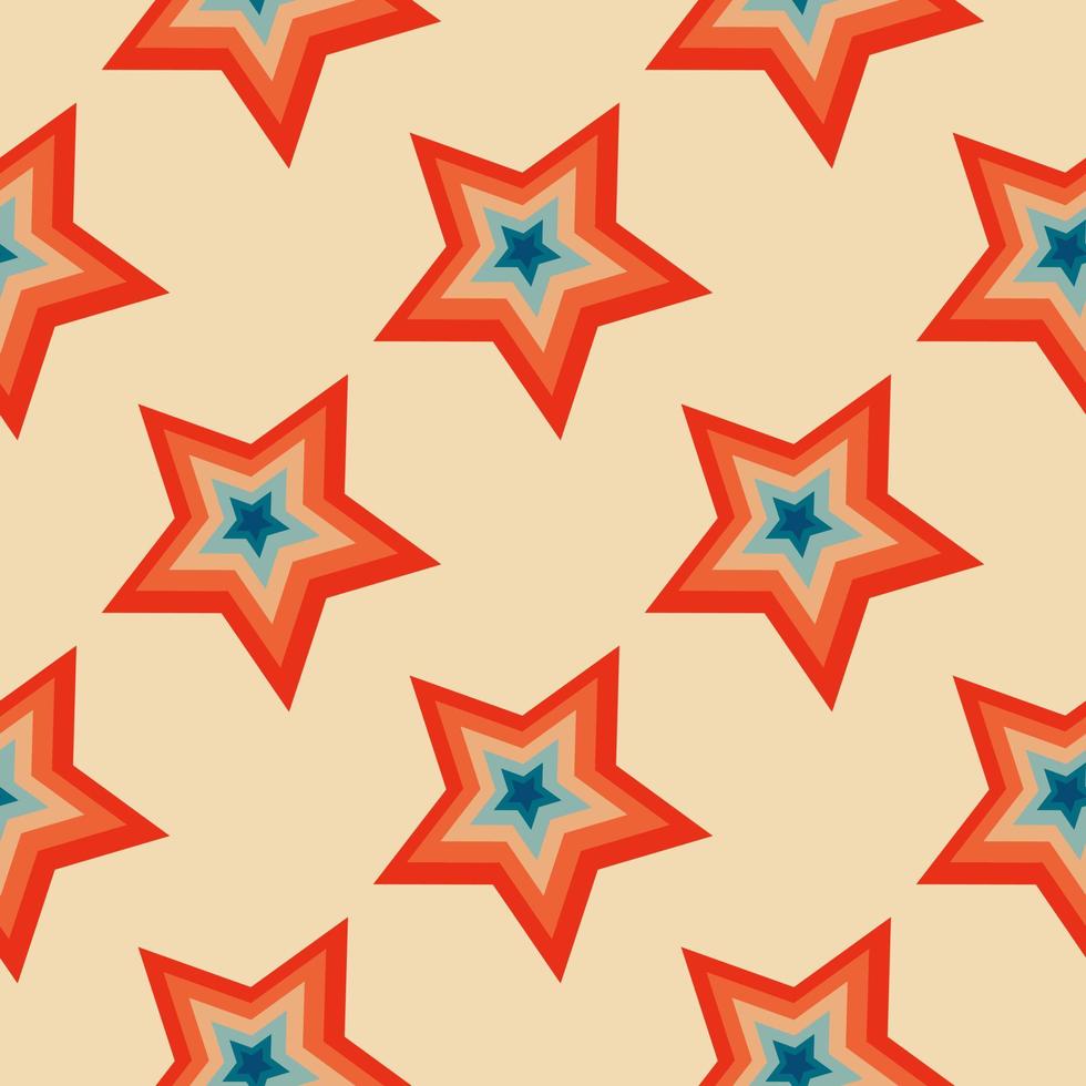 estrellas de navidad de patrones sin fisuras. patrón retro vintage con estrellas vector