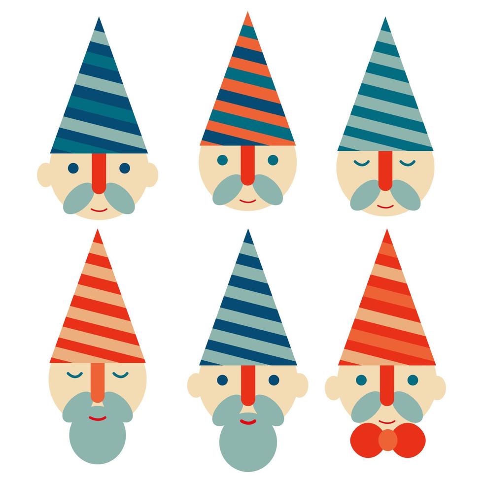 Vintage Christmas decorations in the form of sata claus heads vector