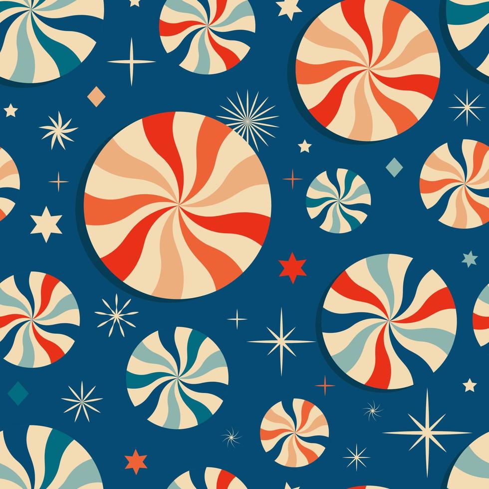 Christmas New Year seamless pattern with sweets. vector