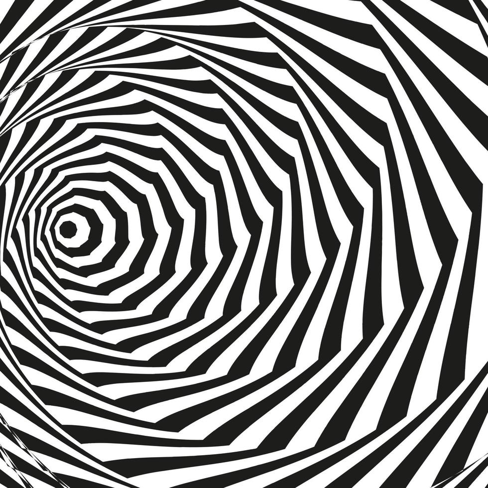 Psychedelic Background Funnel. Optical Tunnel Illusion vector