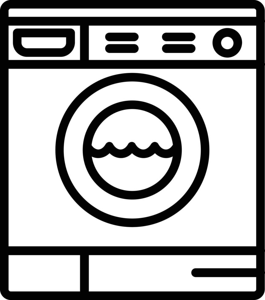 icono de línea de vector de lavadora