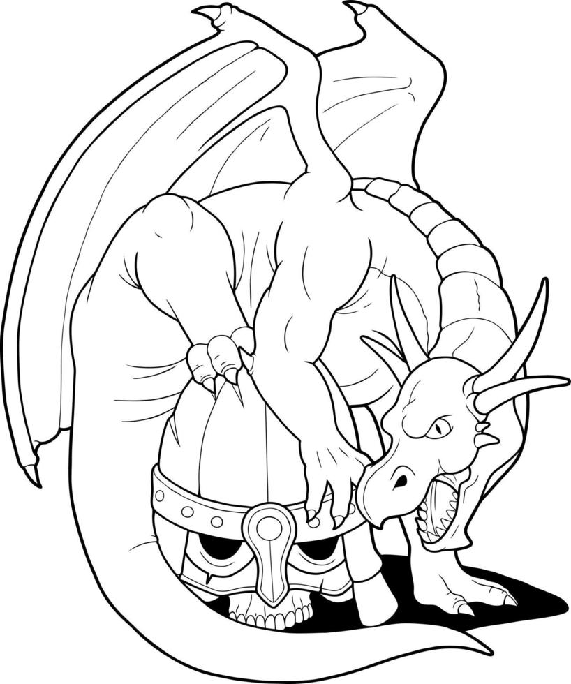 dragón de fantasía de dibujos animados vector