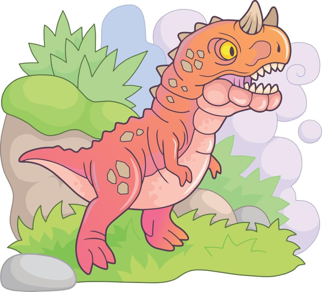 dinosaurio prehistórico de dibujos animados vector