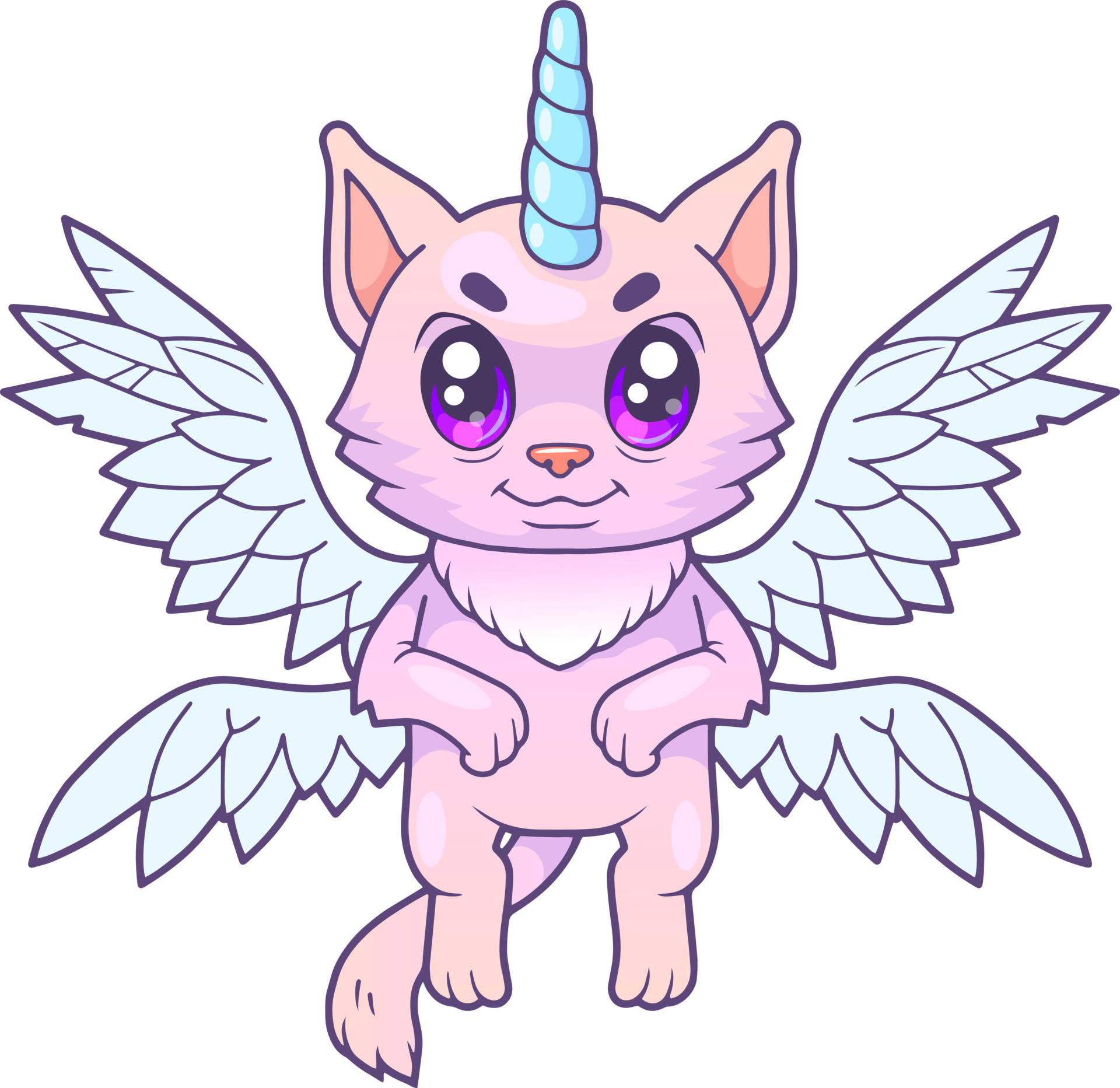cute cat unicorn 9294309 Vector Art at Vecteezy