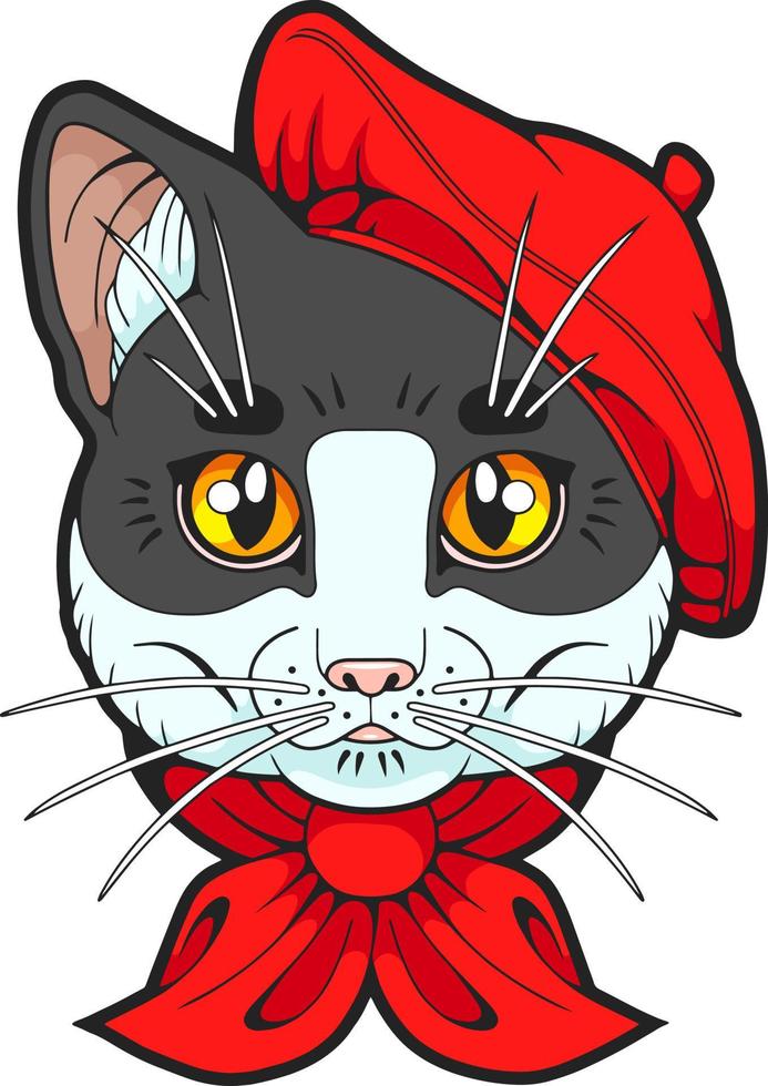 lindo gato francés vector