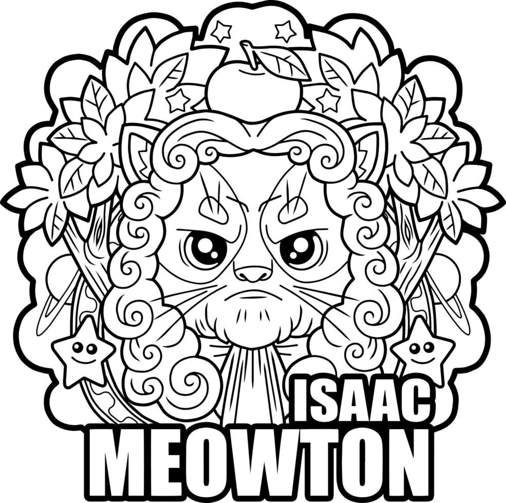 cute cat scientist vector