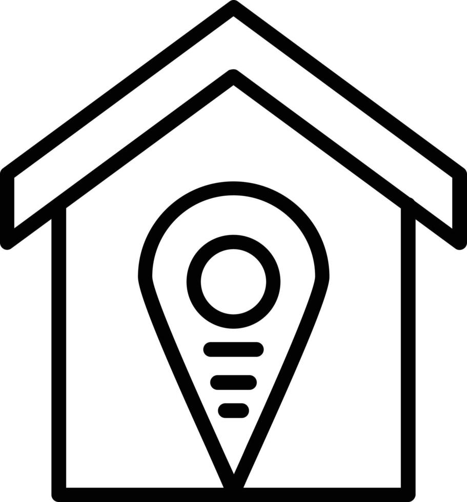 Accomodation Pin Point Vector Line Icon