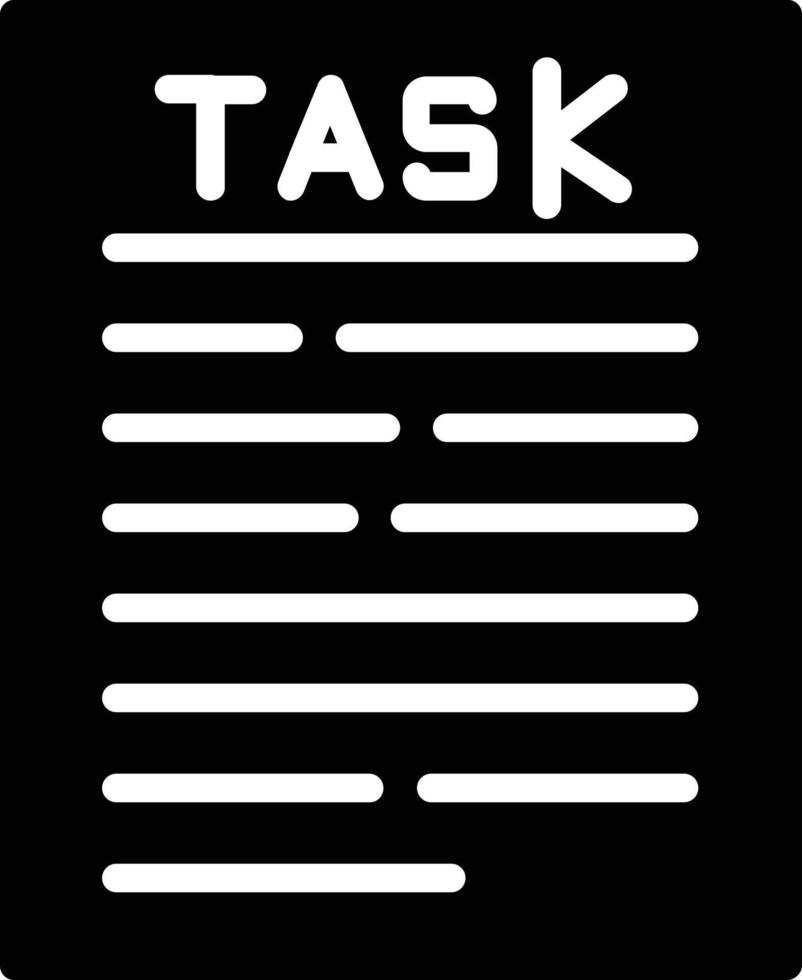 Task Glyph Icon vector