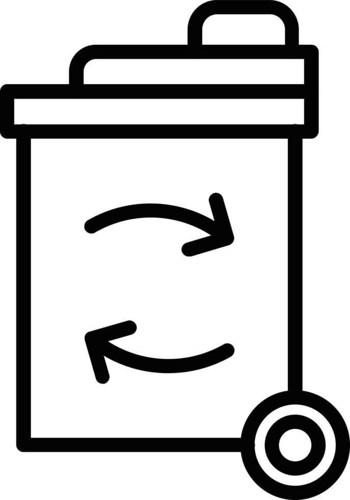 icono de línea de vector de papelera de reciclaje