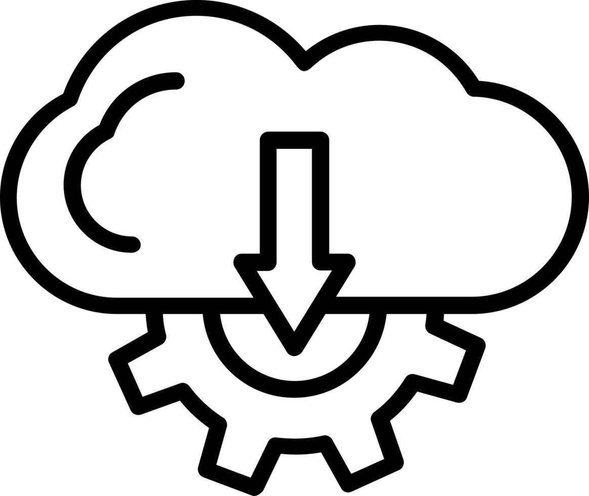 Cloud Downloading Vector Line Icon