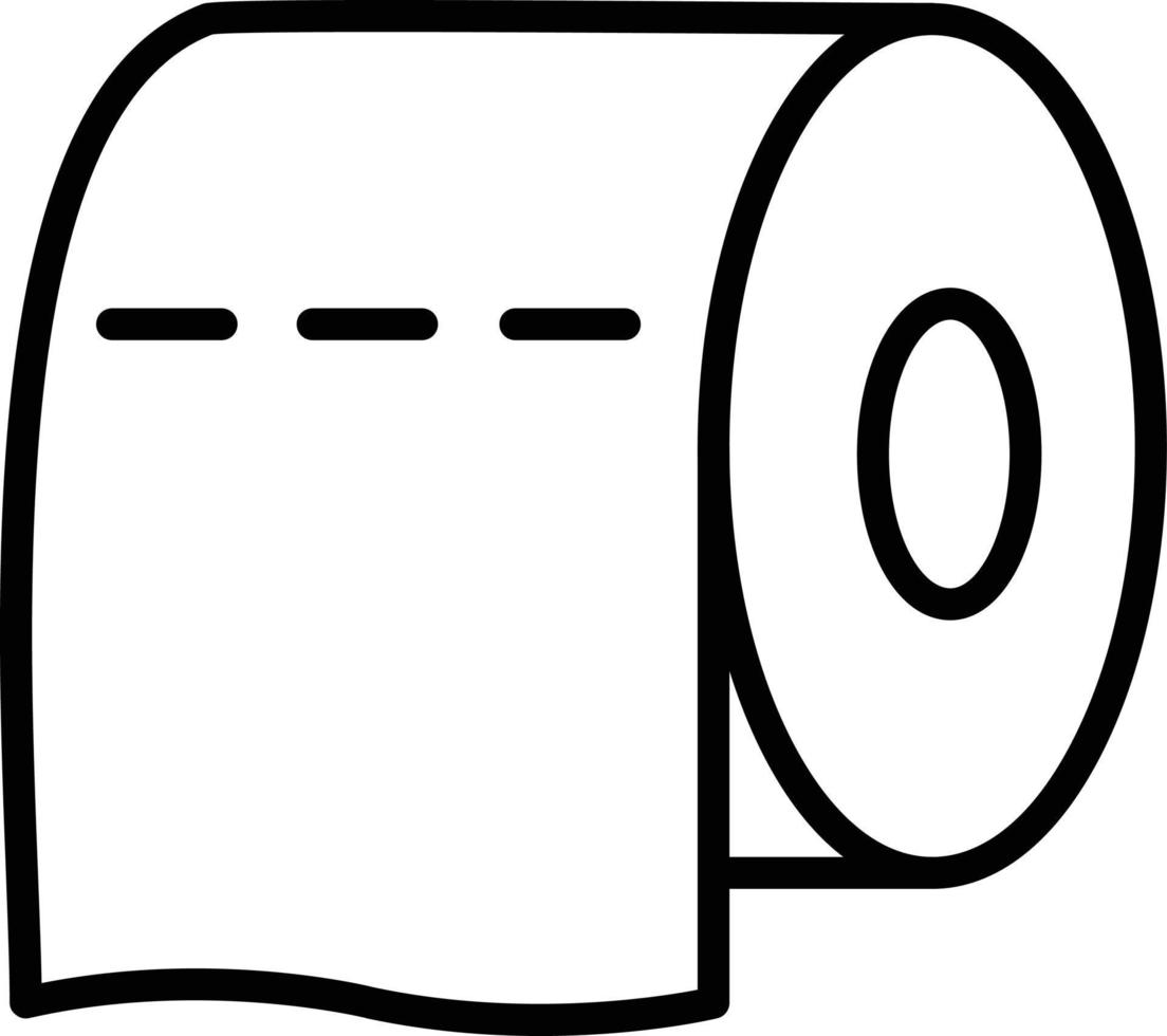 Toilet Paper Vector Line Icon