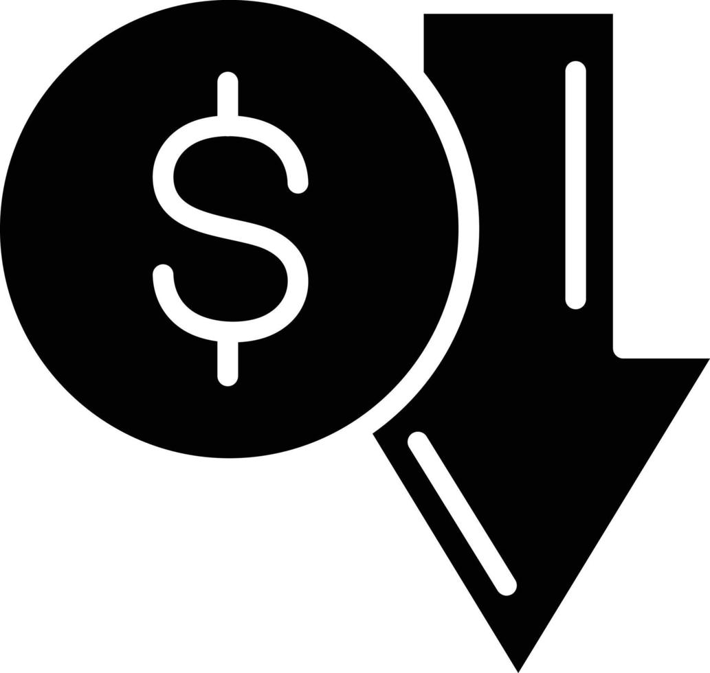 Down Glyph Icon vector