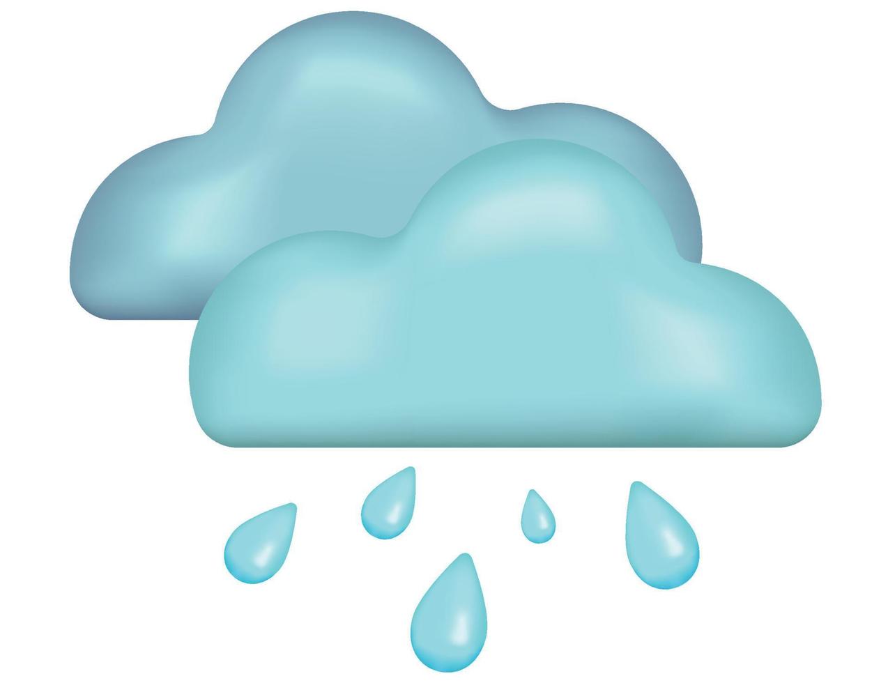 Clouds with rain emoji icon. Cloudy rainy day weather symbol. Vector illustration