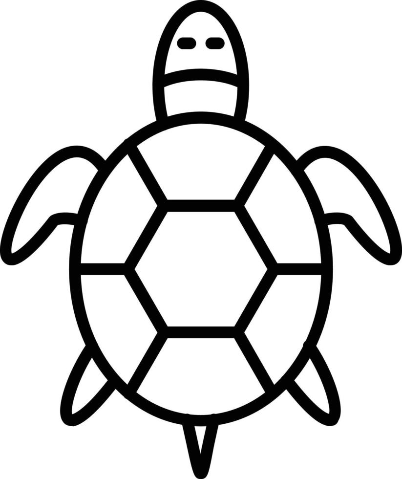 icono de línea de vector de tortuga