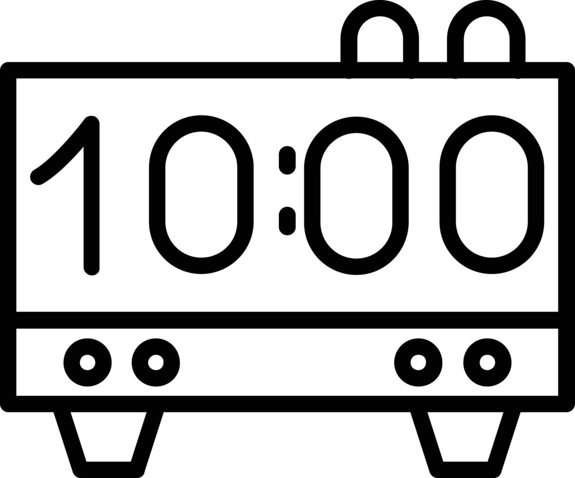 Digital Clock Vector Line Icon