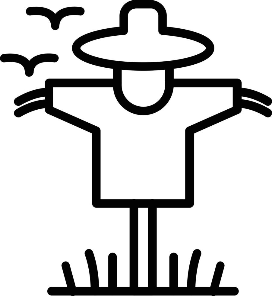 Scarecrow Vector Line Icon