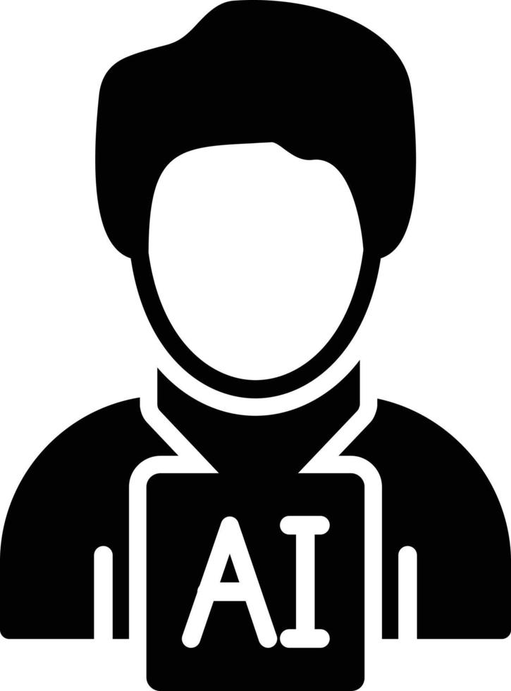 AI Glyph Icon vector