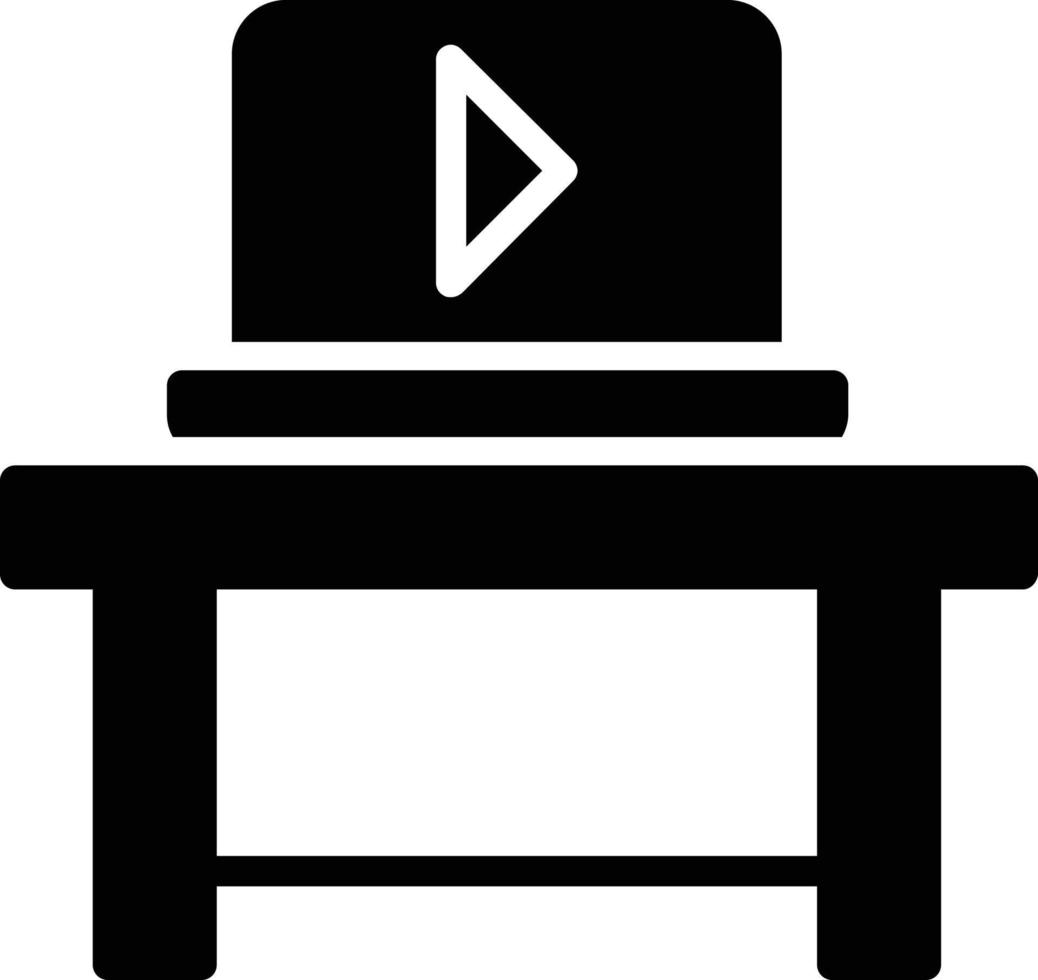 Computer Table Glyph Icon vector