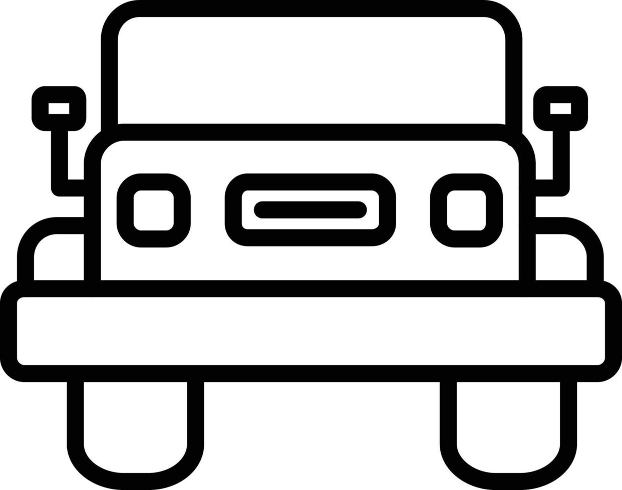 icono de línea de vector de jeep