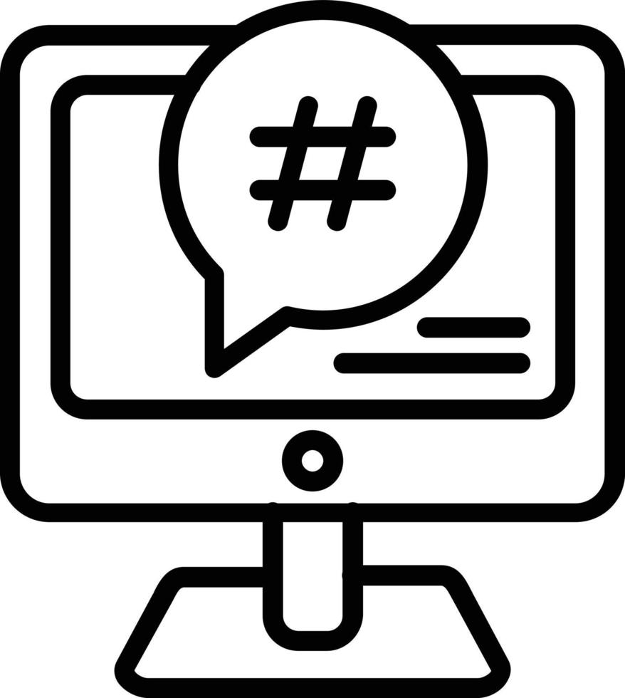 Hastag Vector Line Icon