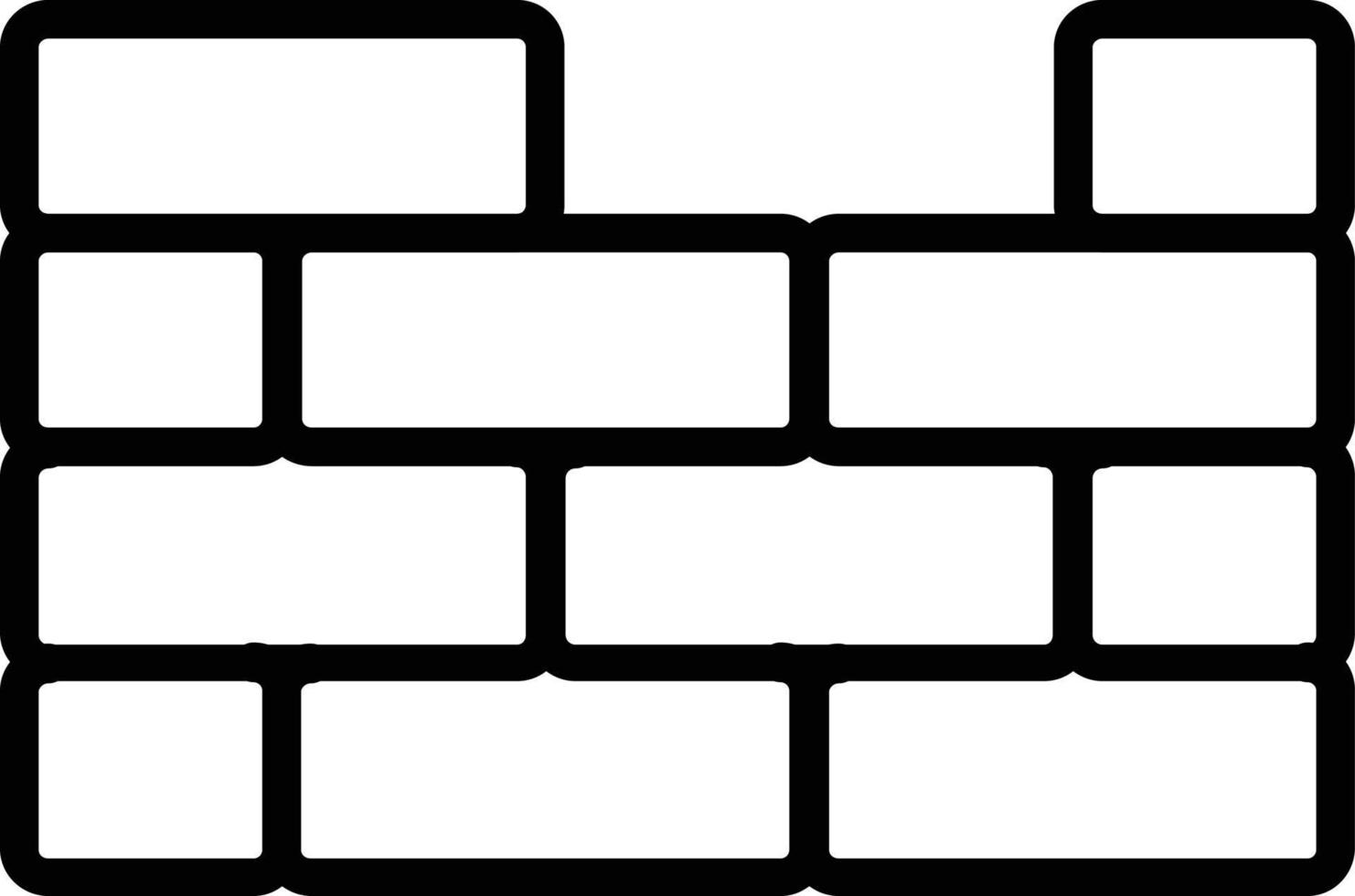 Brick Wall Vector Line Icon