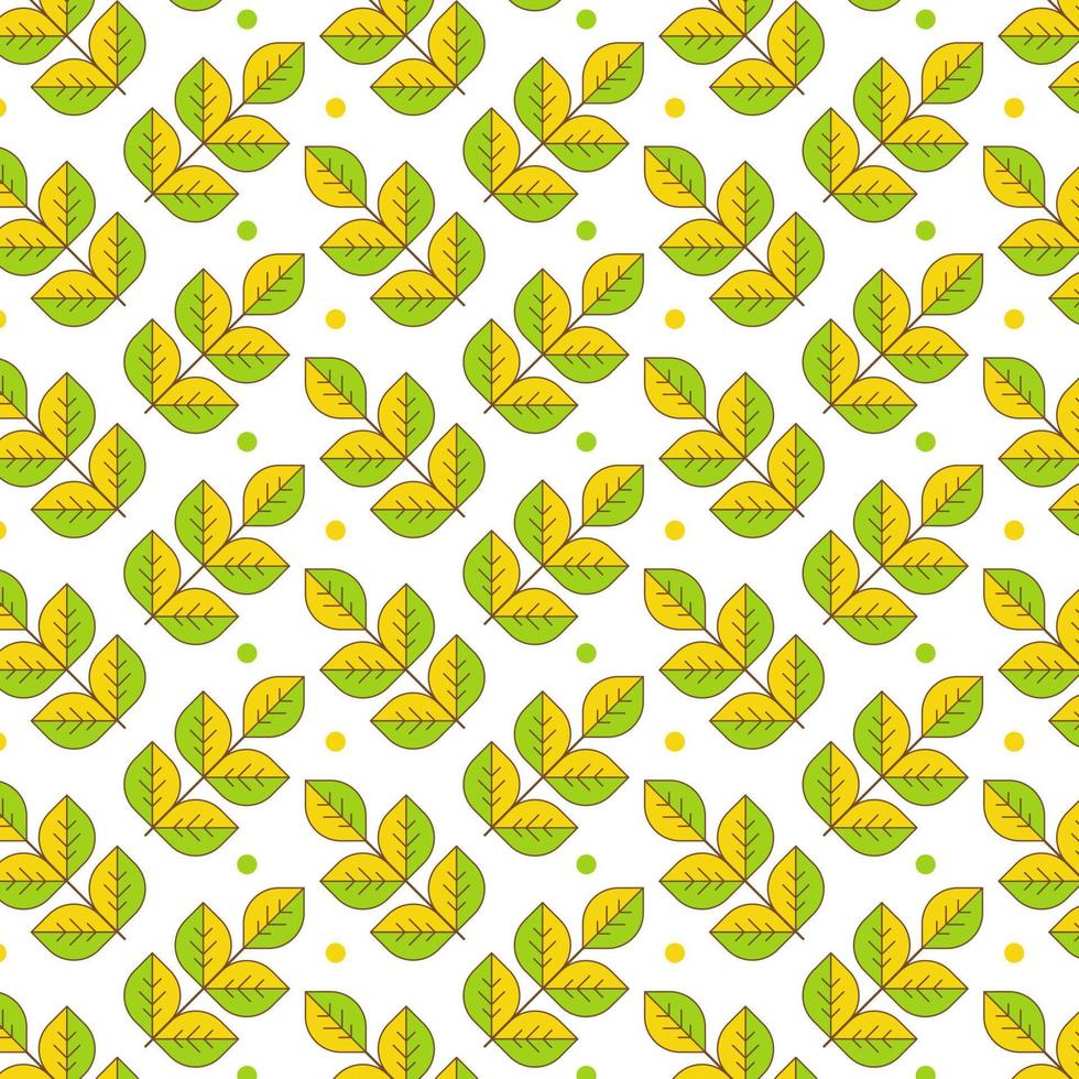 Abstract green and yellow leaves seamless pattern on white background. Perfect for tablecloth, oilcloth, bedclothes or other textile design vector