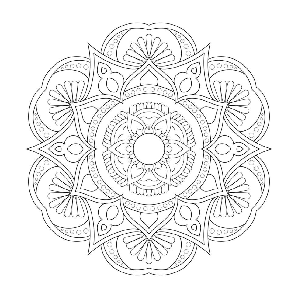 diseño de mandala con motivos florales de estilo arabesco étnico árabe vector