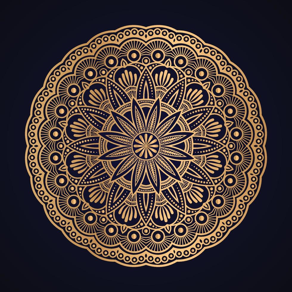Golden luxury ornamental mandala background design vector