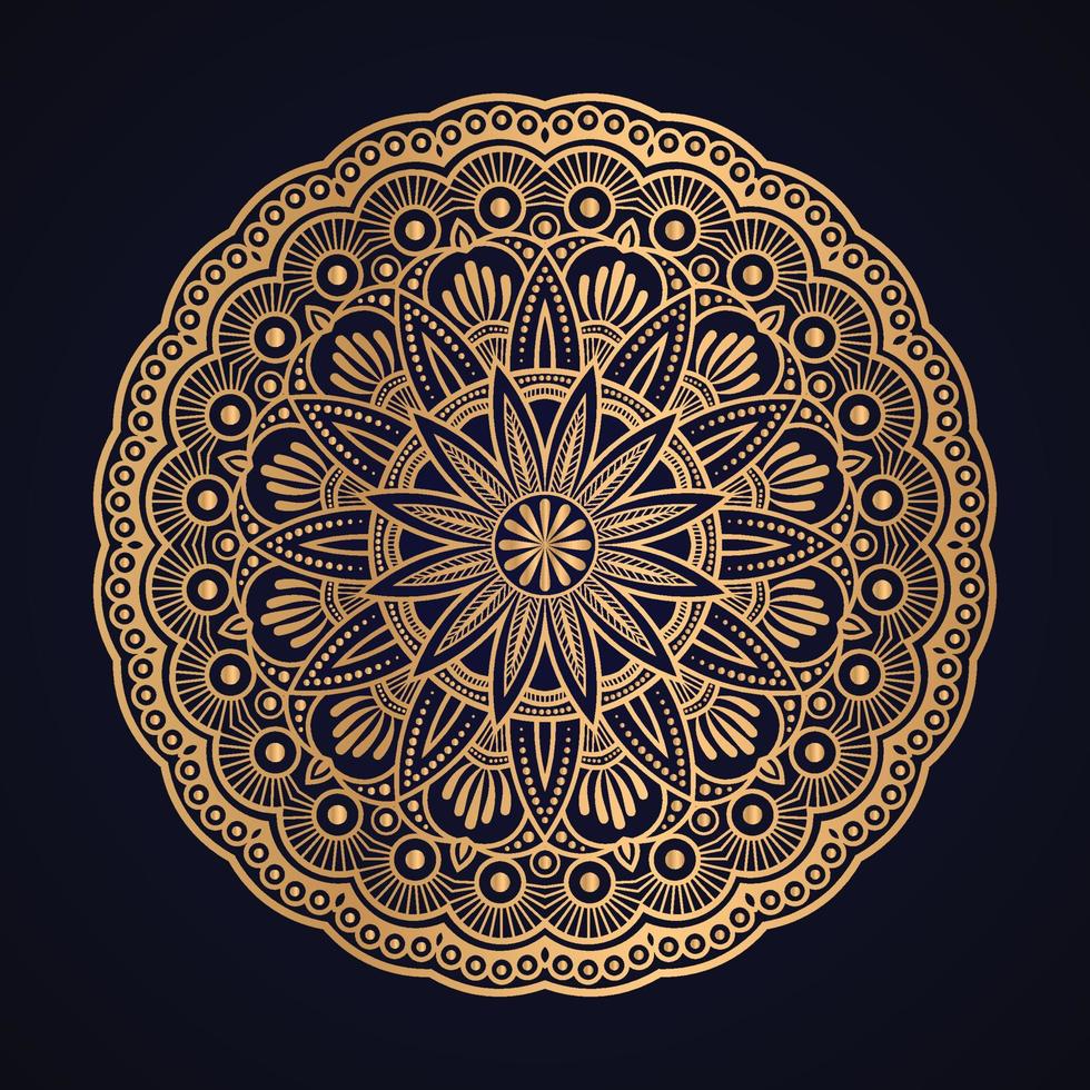 Golden luxury ornamental mandala background design vector