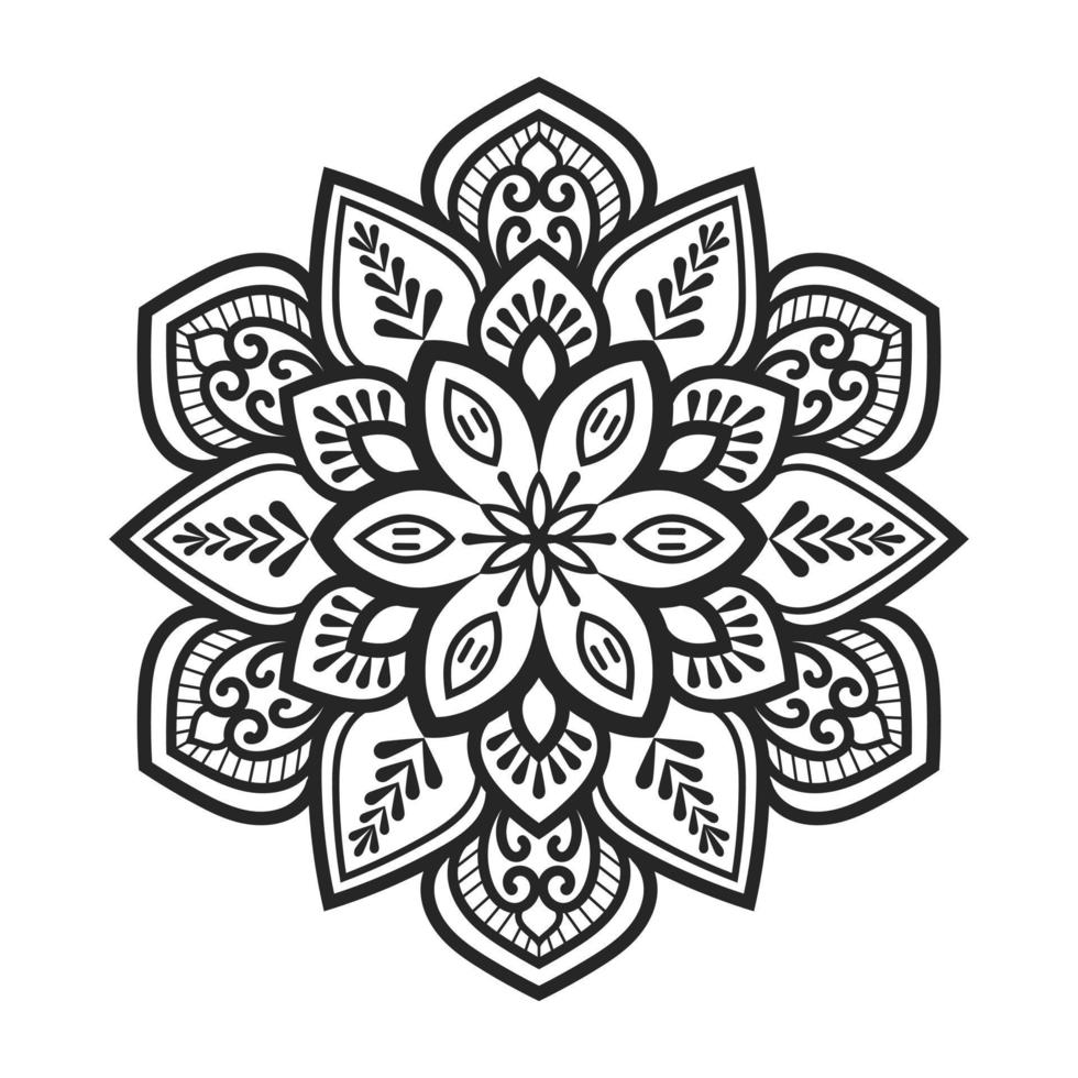 diseño de mandala floral con patrón ornamental vector