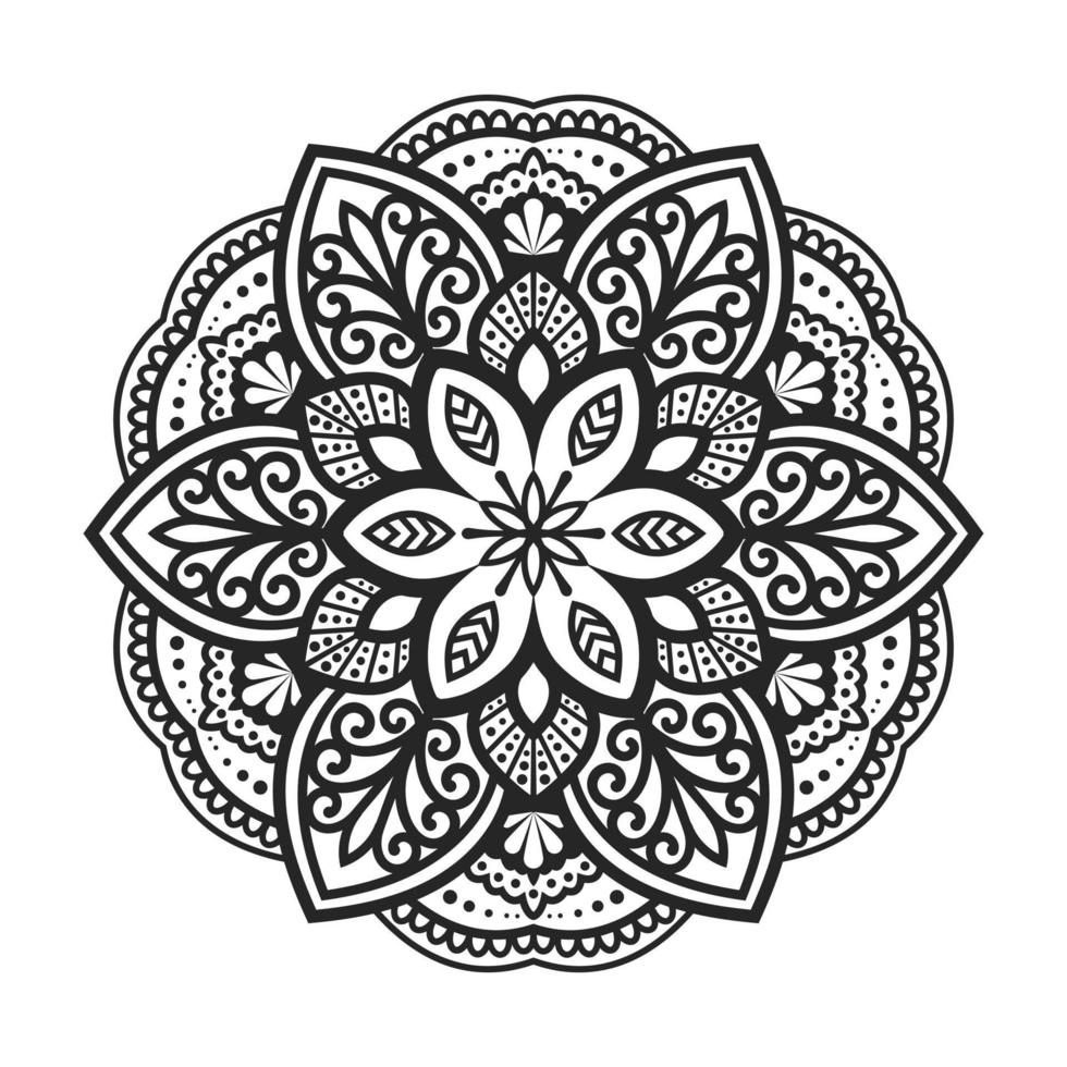 diseño de mandala floral con patrón ornamental vector