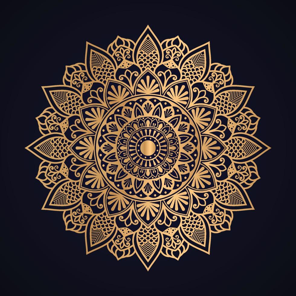 Golden luxury ornamental mandala background design vector