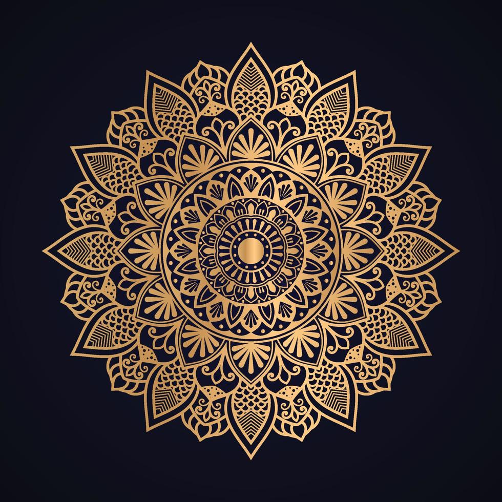 Golden luxury ornamental mandala background design vector