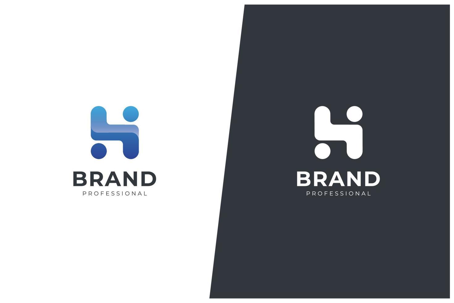 H Letter Logo Vector Concept - Monogram Icon Trademark Creative Emblem Design Template. Universal H Logotype Brand