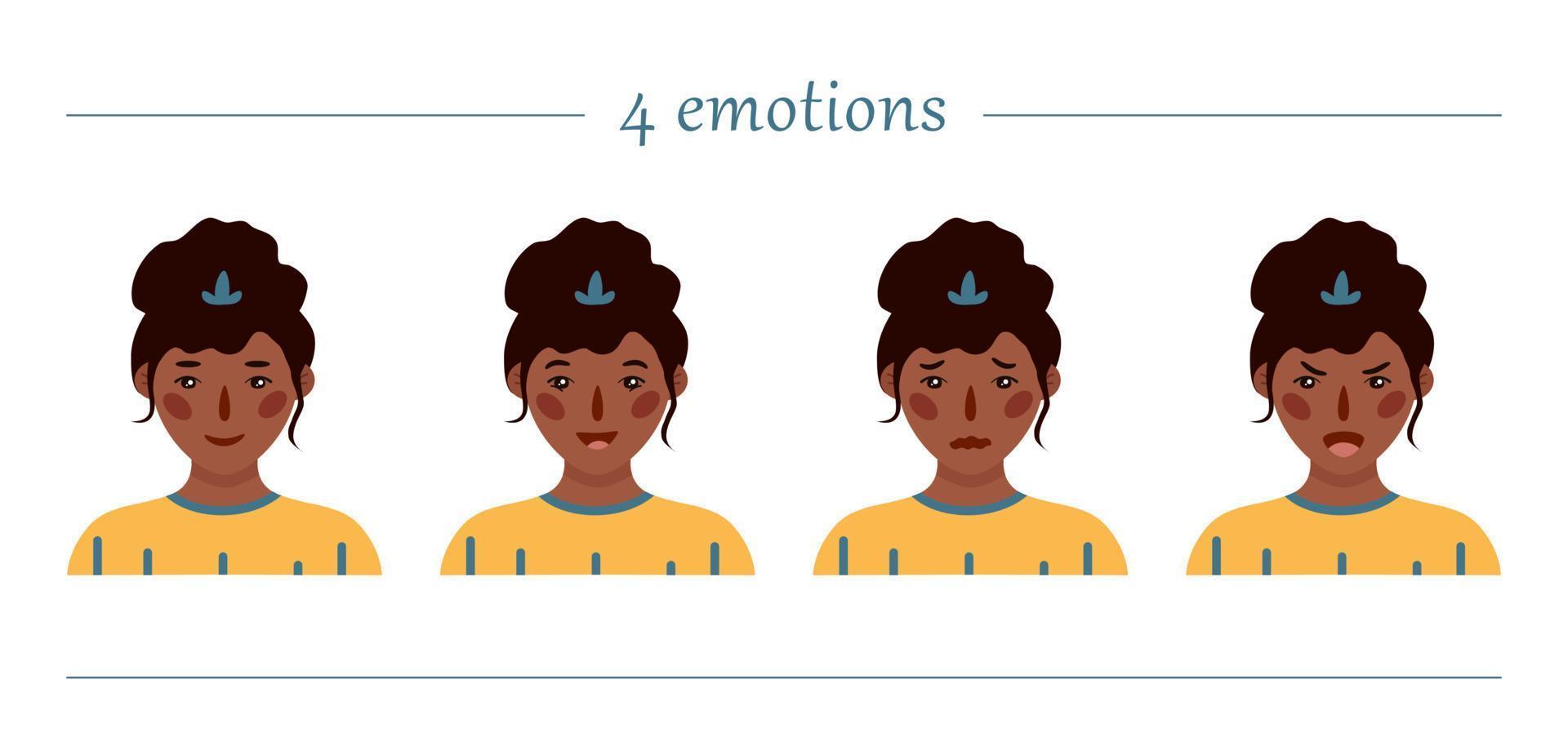 Girls portraits. Set of vector